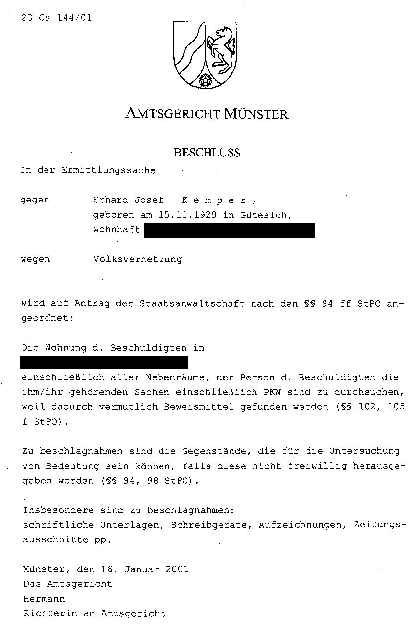 Durchsuchungsbeschlu 